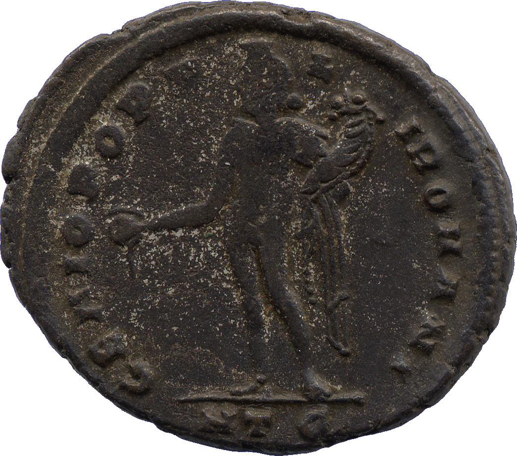 RIC VI Heraclea 19b Diocletian reverse, Genius, wearing modius, nude, chlamys draped over left shoulder, standing left, po...
