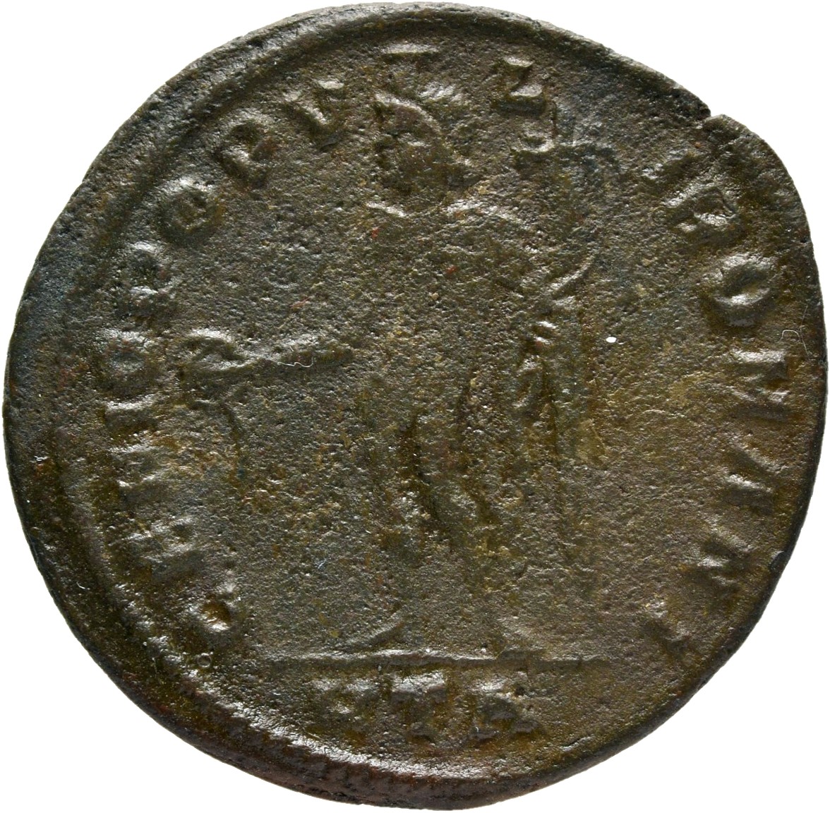 RIC VI Heraclea 20a Diocletian reverse, Genius, wearing modius, nude, chlamys draped over left shoulder, standing left, po...