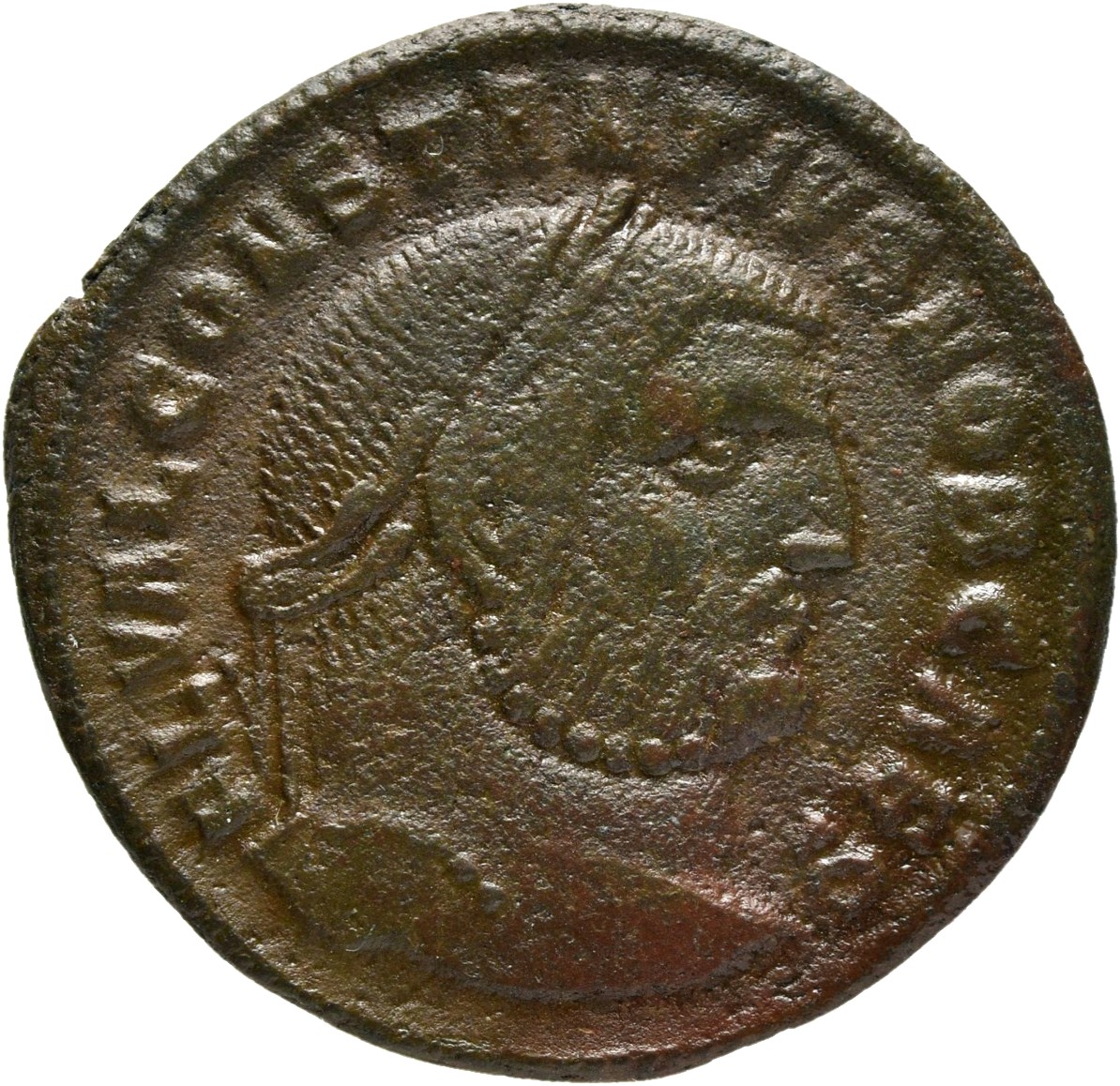 RIC VI Heraclea 20a Diocletian obverse, Head of Constantius Chlorus, laureate, right