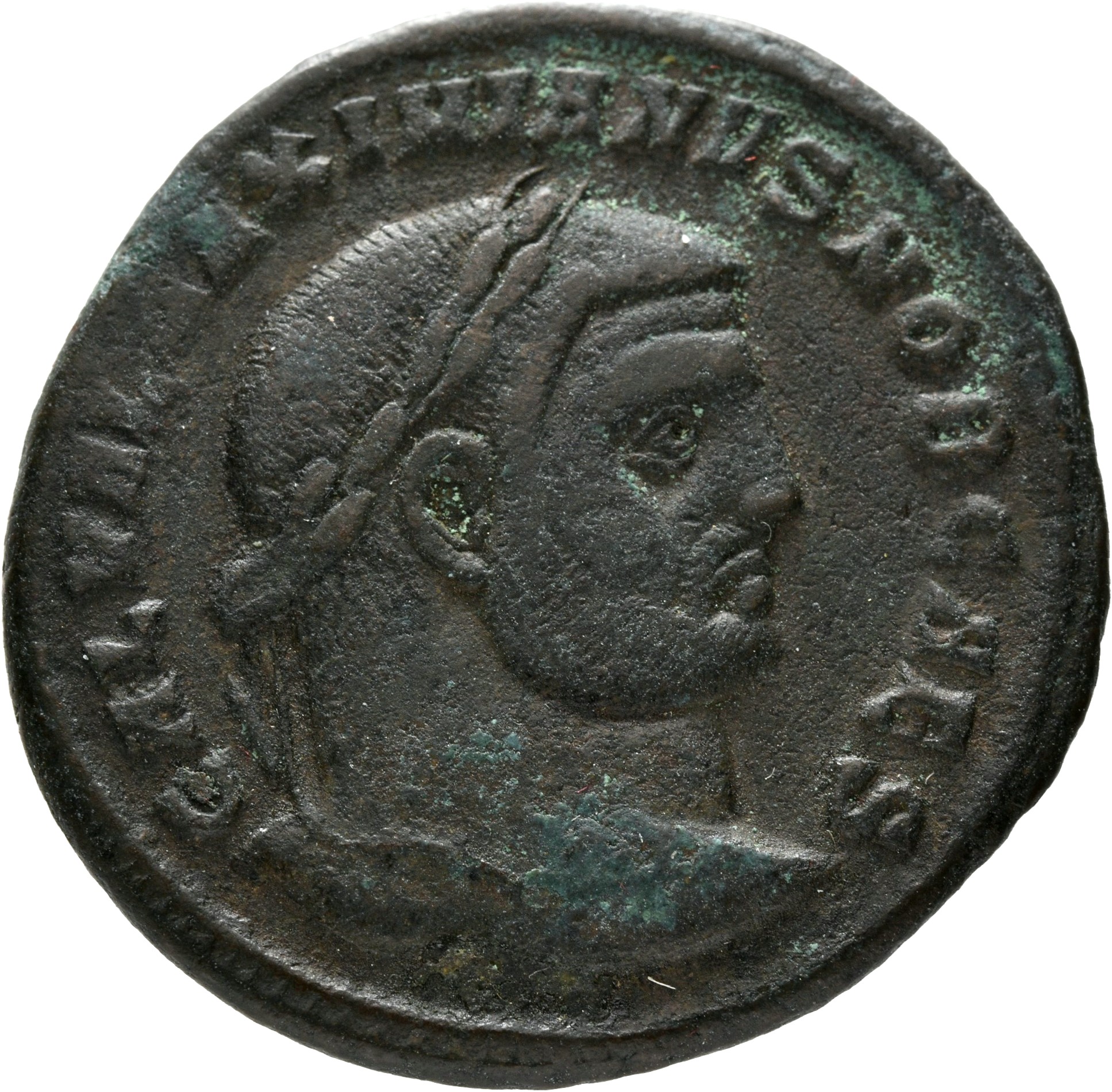 RIC VI Heraclea 20b Diocletian obverse, Head of Galerius, laureate, right