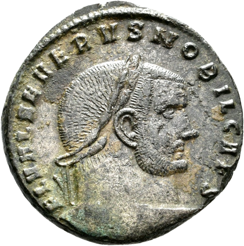 RIC VI Heraclea 25 Galerius obverse — Head of Severus II, laureate, right