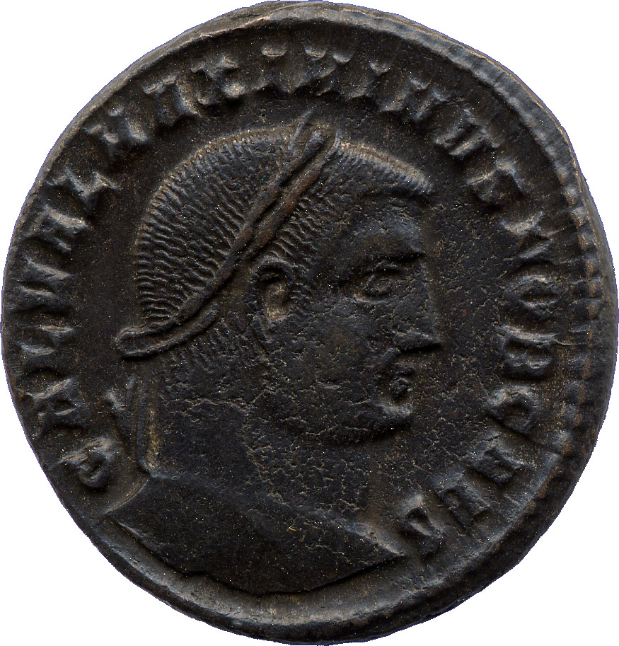 RIC VI Heraclea 40 Galerius obverse, Head of Maximinus Daia, laureate, right