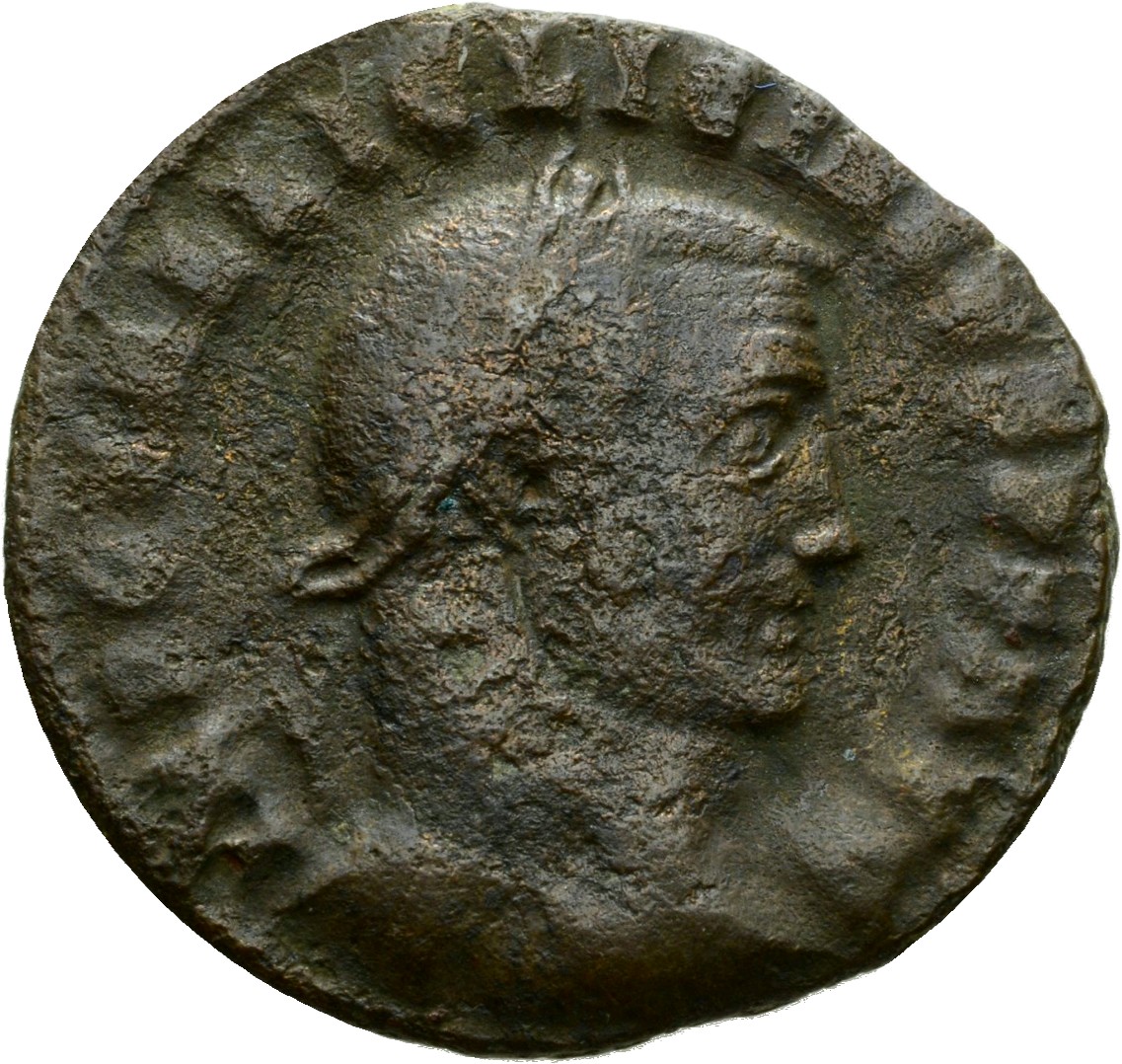 RIC VI Heraclea 53b Galerius obverse, Head of Licinius, laureate, right