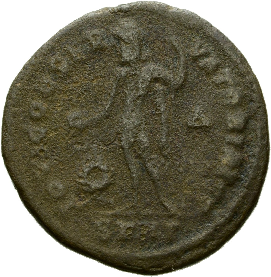 RIC VI Heraclea 69A Licinius reverse, Jupiter, chlamys draped over left shoulder, standing front, head left, holding globe...