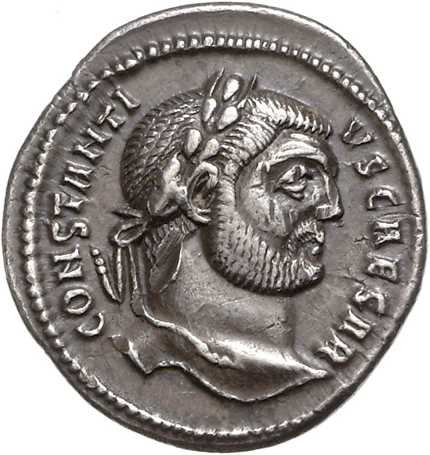 RIC VI Heraclea 9 Diocletian obverse, Head of Constantius Chlorus, laureate, right
