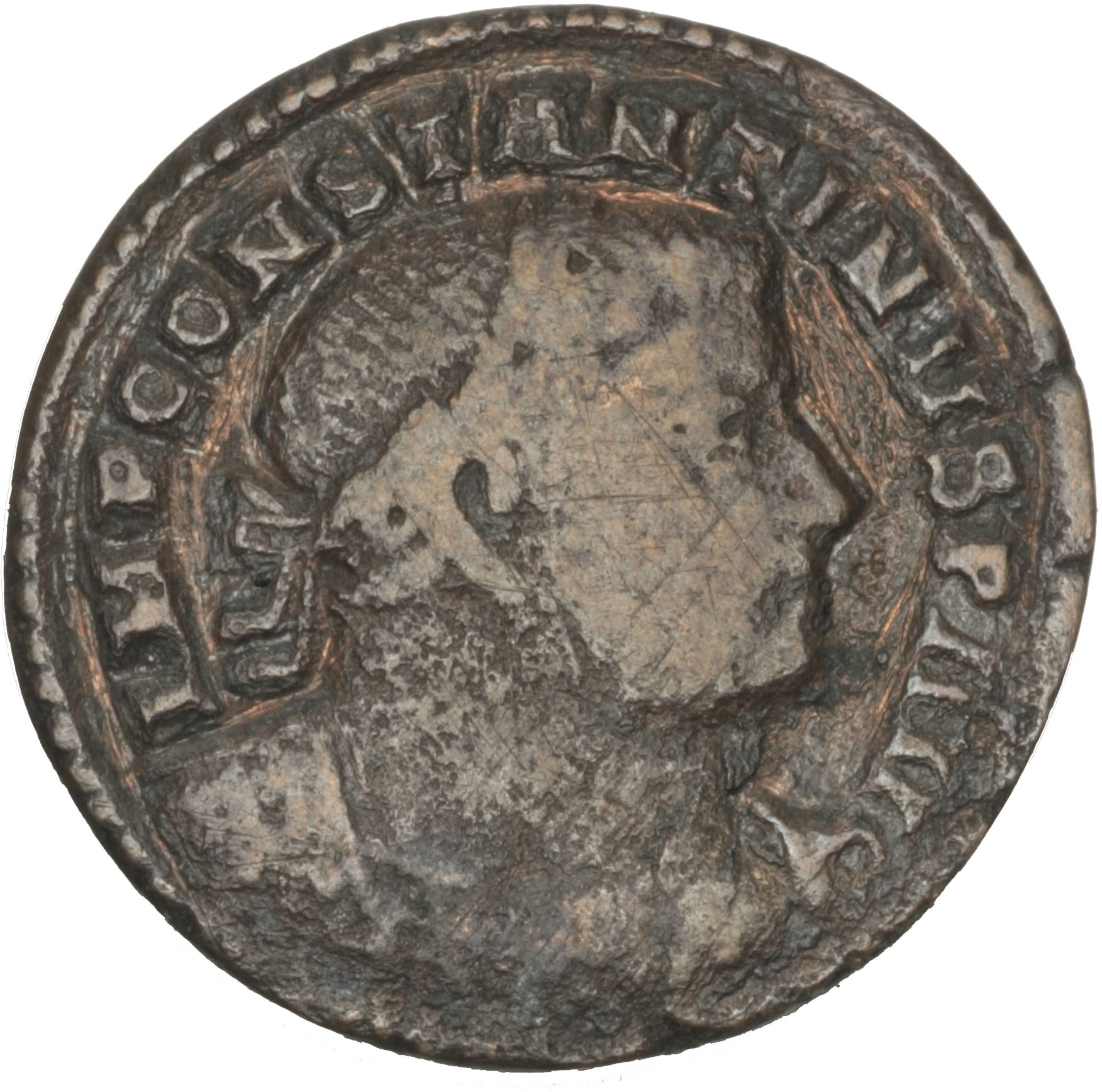 RIC VI Londinium 112 Constantine I obverse, Bust of Constantine I, laureate, cuirassed, right