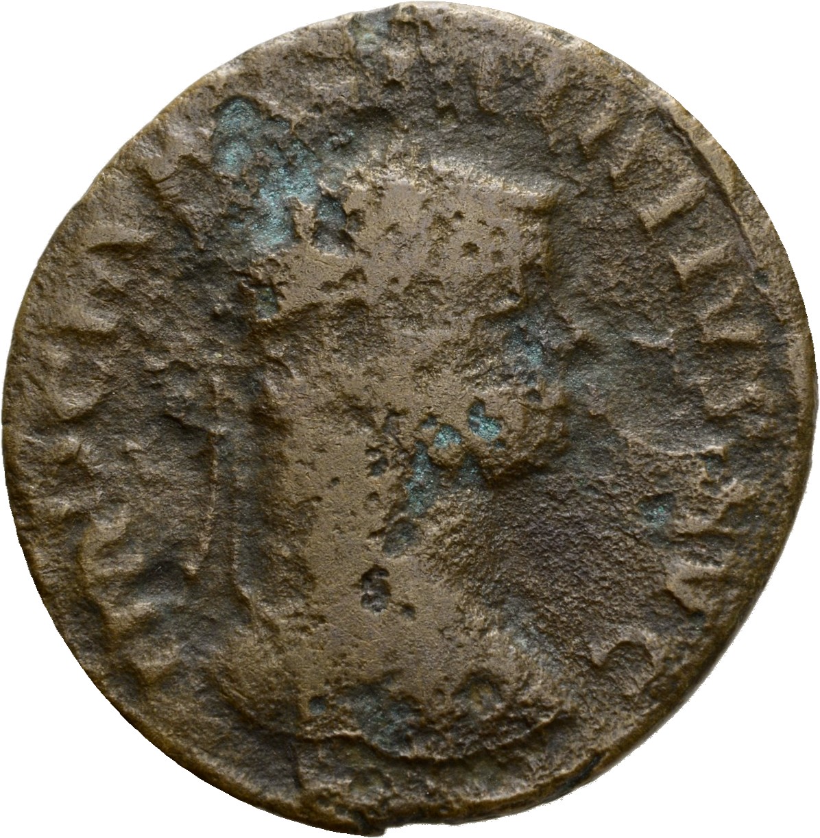 RIC VI Lugdunum 68 Maximian obverse, Head of Maximian, laureate, right