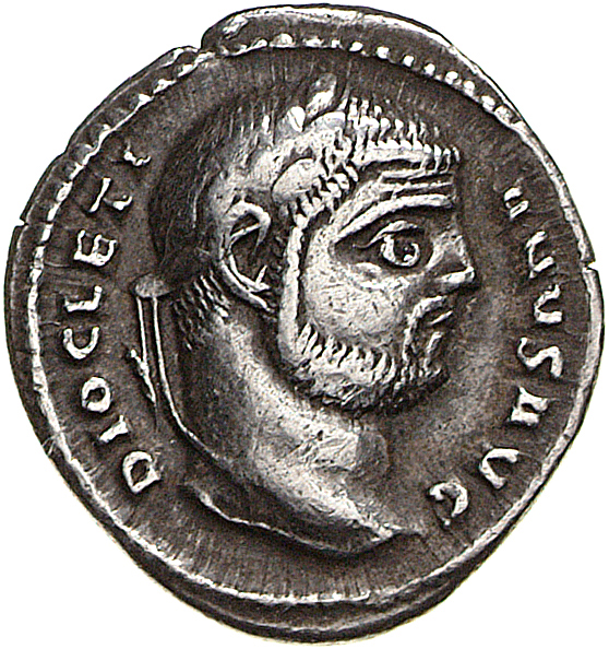 RIC VI Nicomedia 22a Diocletian obverse, Head of Diocletian, laureate, right