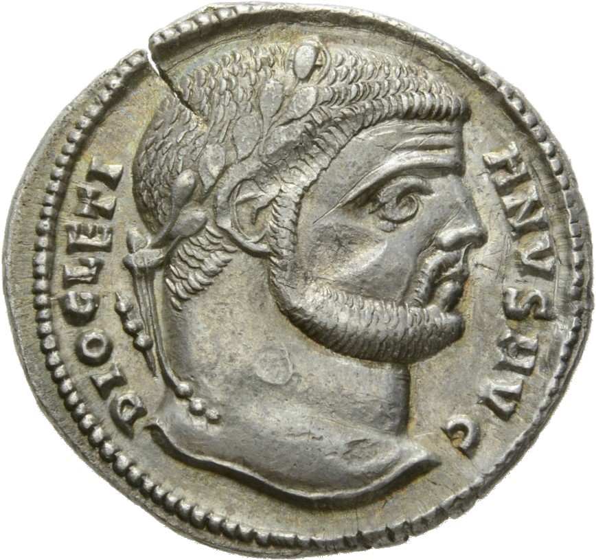 RIC VI Nicomedia 25a Diocletian obverse, Head of Diocletian, laureate, right