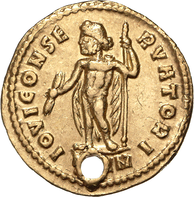 RIC VI Nicomedia 6 Diocletian reverse, Jupiter, chlamys hanging behind, standing left (or standing front, head left), hold...