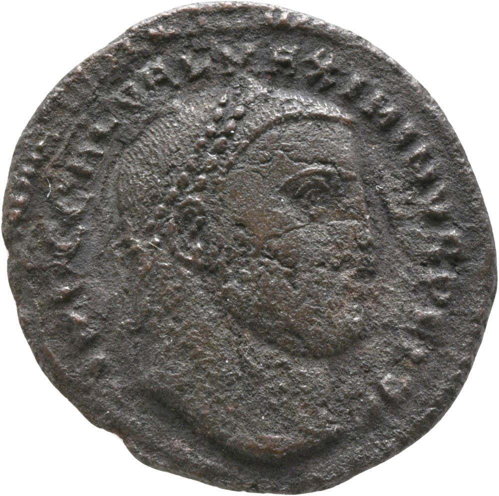 RIC VI Nicomedia 66c Galerius obverse — Head of Maximinus Daia, laureate, right