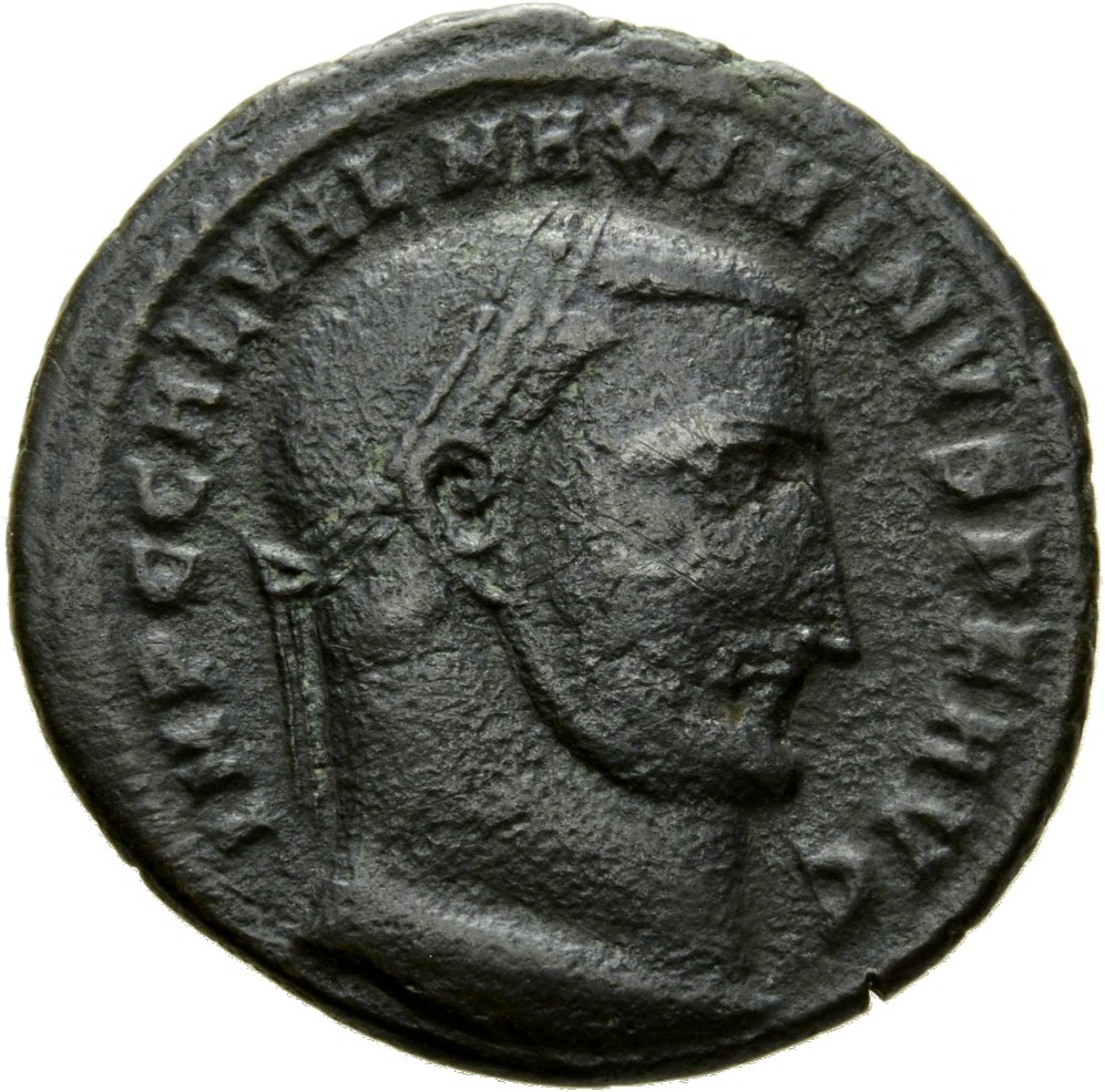 RIC VI Nicomedia 77b Maximinus Daia obverse, Head of Maximinus Daia, laureate, right