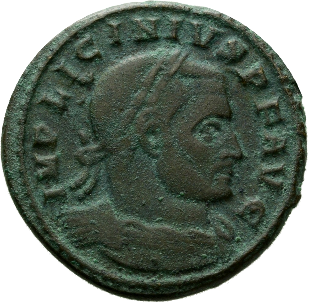 Constantine I obverse — Bust of Licinius, laureate, cuirassed, right