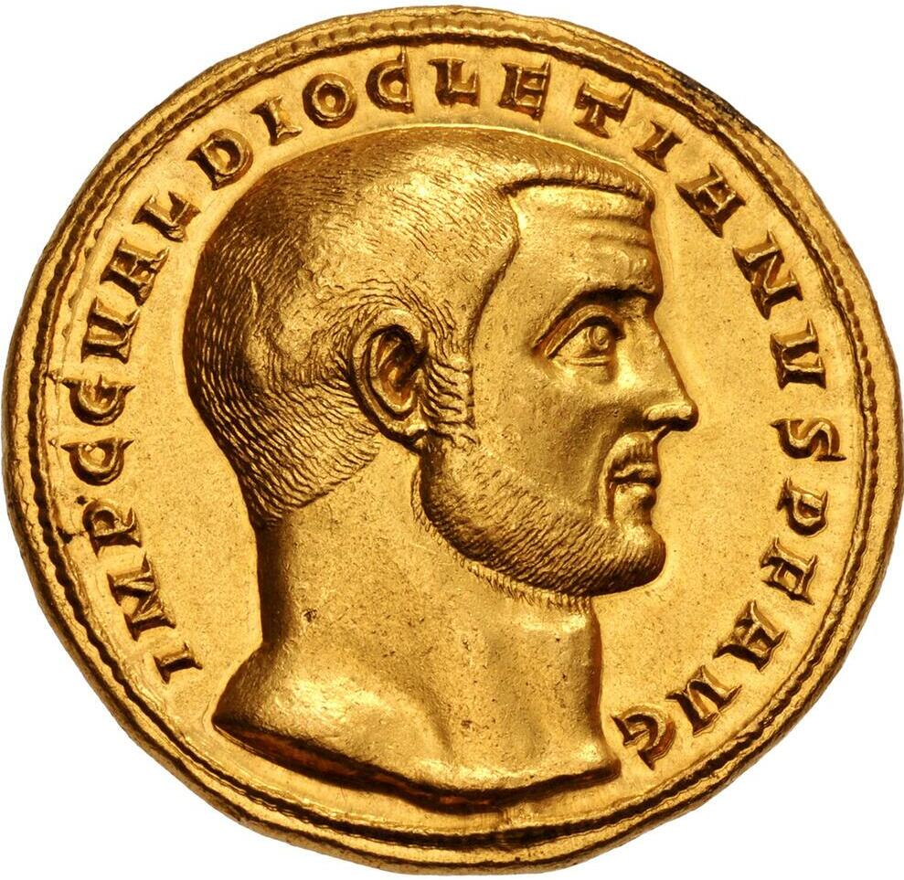 RIC VI Rome 1 Maximian obverse, Head of Diocletian, laureate, right