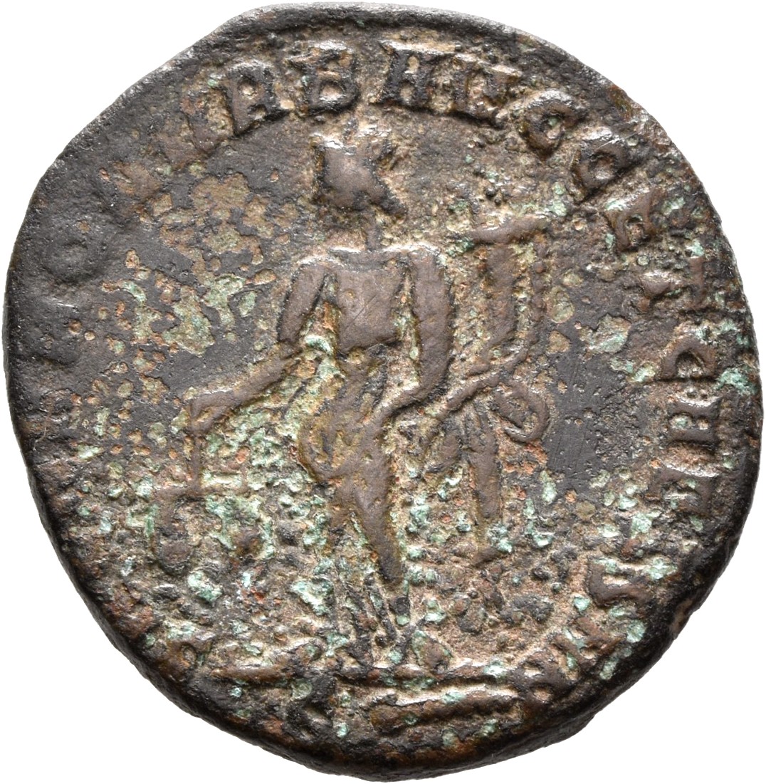 RIC VI Rome 100b Maximian reverse, Moneta, draped, standing left, holding scales in right hand and cornucopiae in left hand