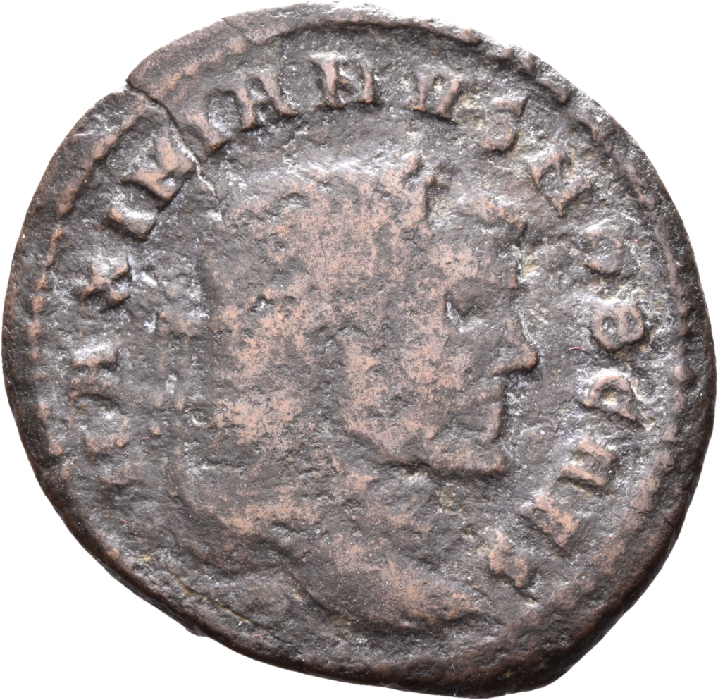 RIC VI Rome 102b Maximian obverse, Head of Galerius, laureate, right