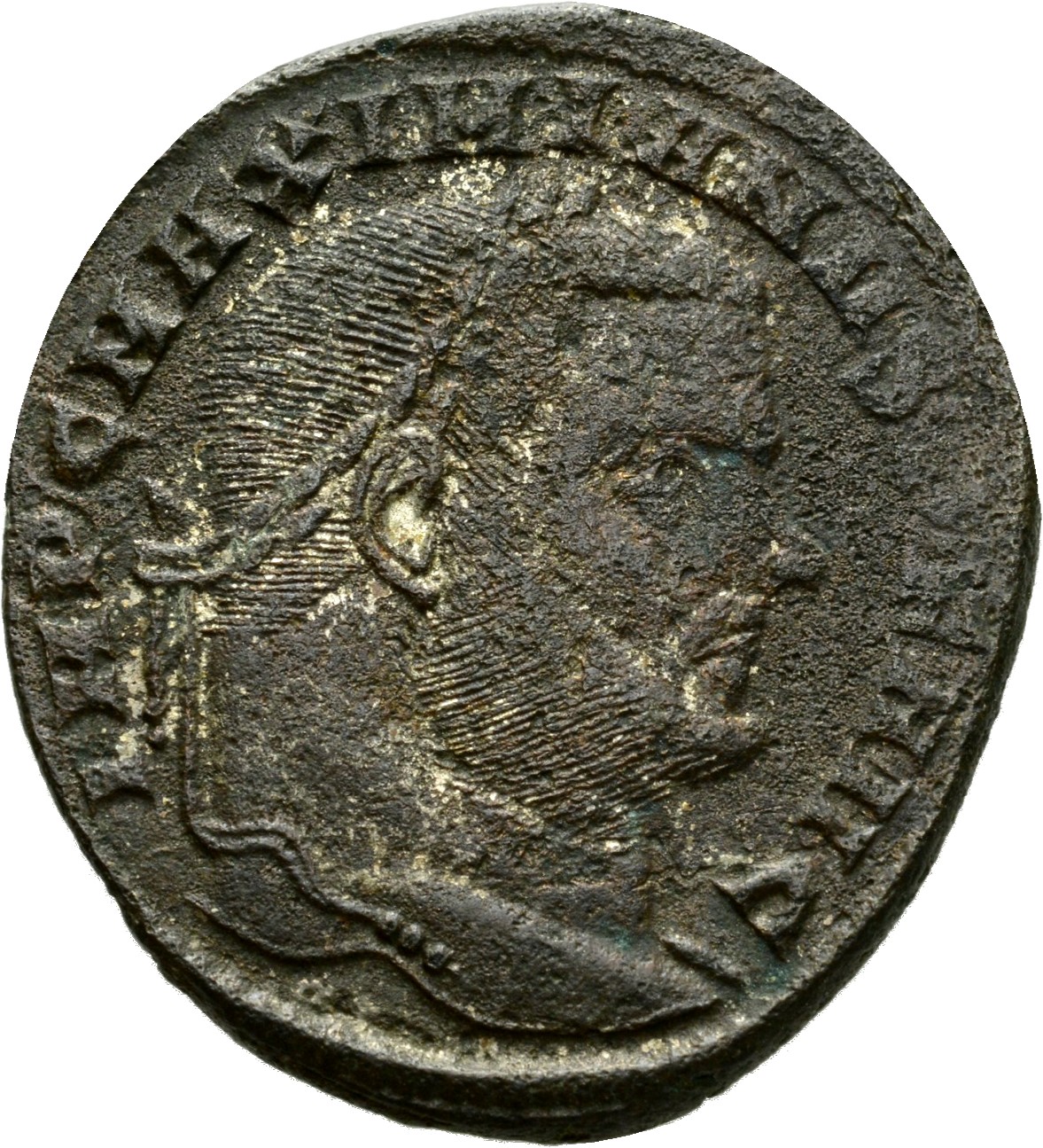 RIC VI Rome 103b Maximian obverse, Head of Maximian, laureate, right