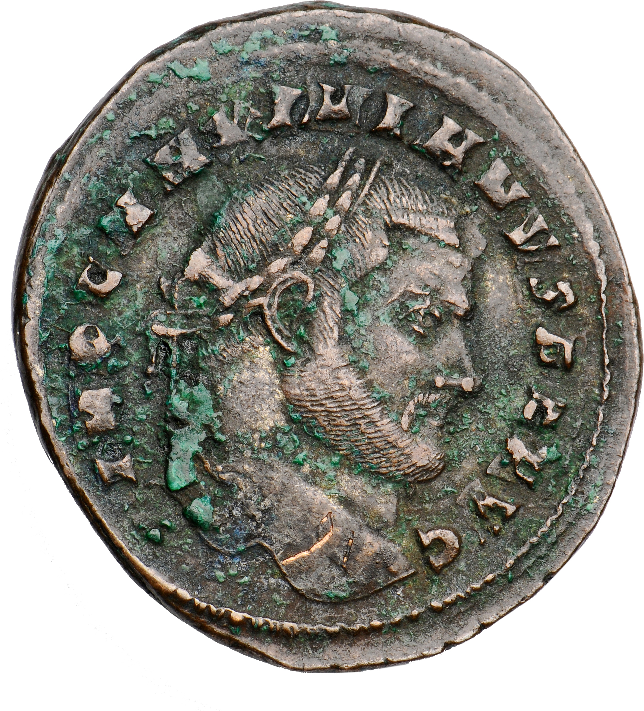 RIC VI Rome 105b Maximian obverse, Head of Maximian, laureate, right