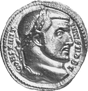 RIC VI Rome 141 Maxentius obverse, Head of Constantine I, laureate, right