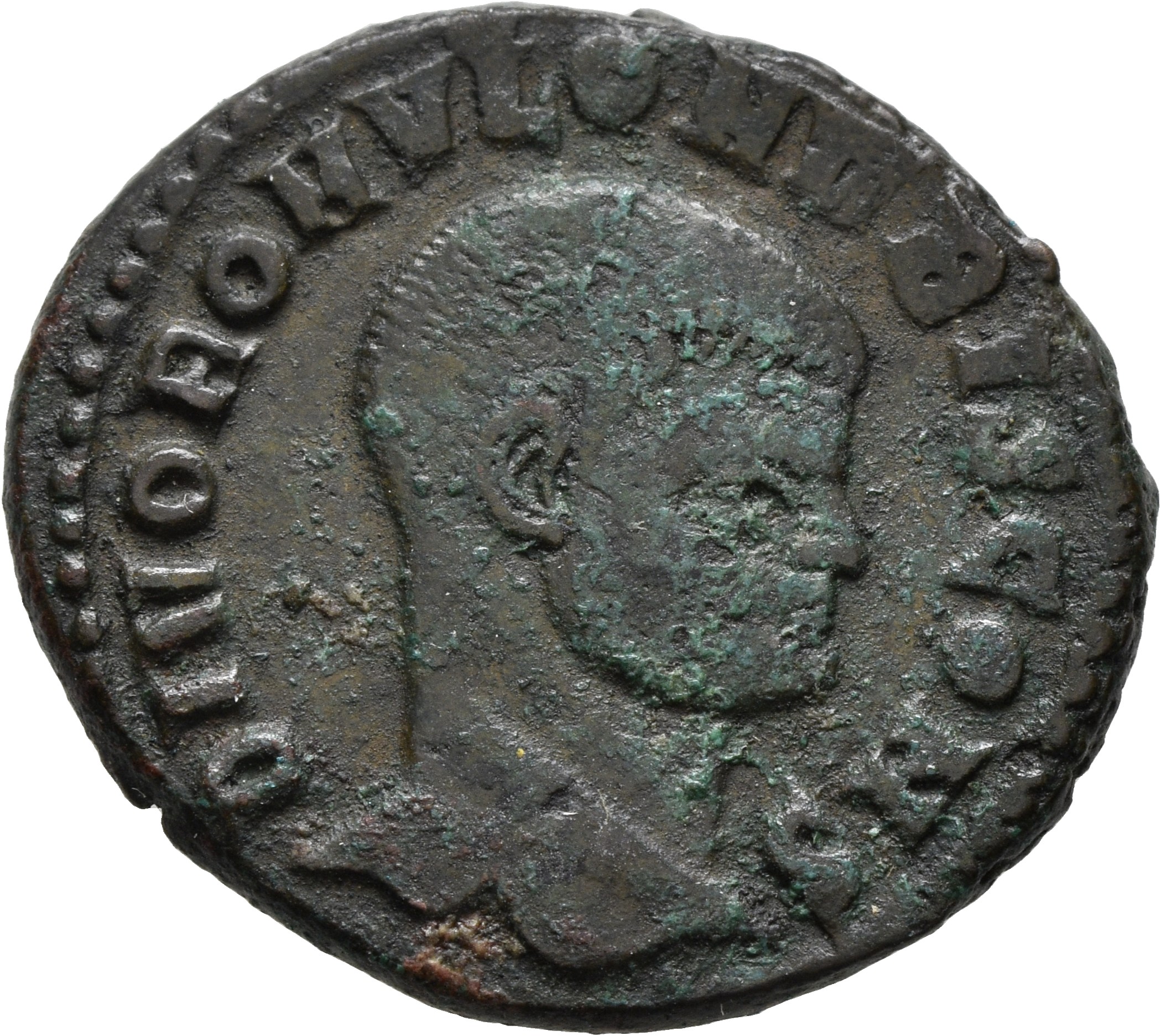 RIC VI Rome 207 Maxentius obverse, Head of Romulus, right