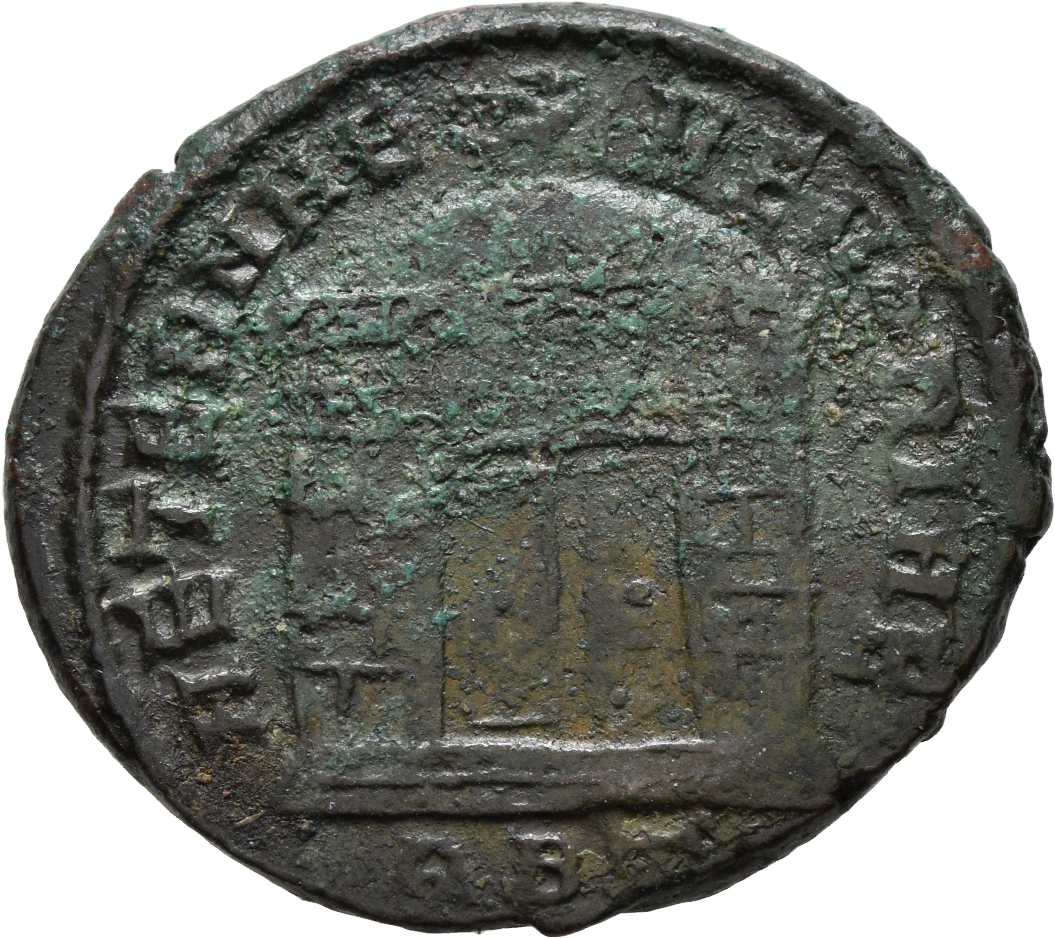 RIC VI Rome 207 Maxentius reverse, Domed shrine, doors ajar, surmounted by eagle