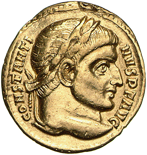 RIC VI Rome 282 Constantine I obverse, Head of Constantine I, laureate, right