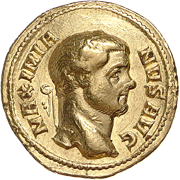 RIC VI Rome 3 Maximian obverse, Head of Maximian, laureate, right