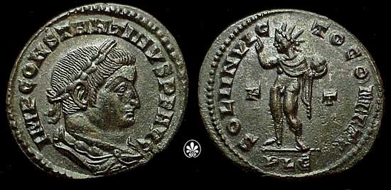 RIC VI Rome 309 Constantine I obverse, Bust of Constantine I, laureate, draped, cuirassed, right, seen from behind
