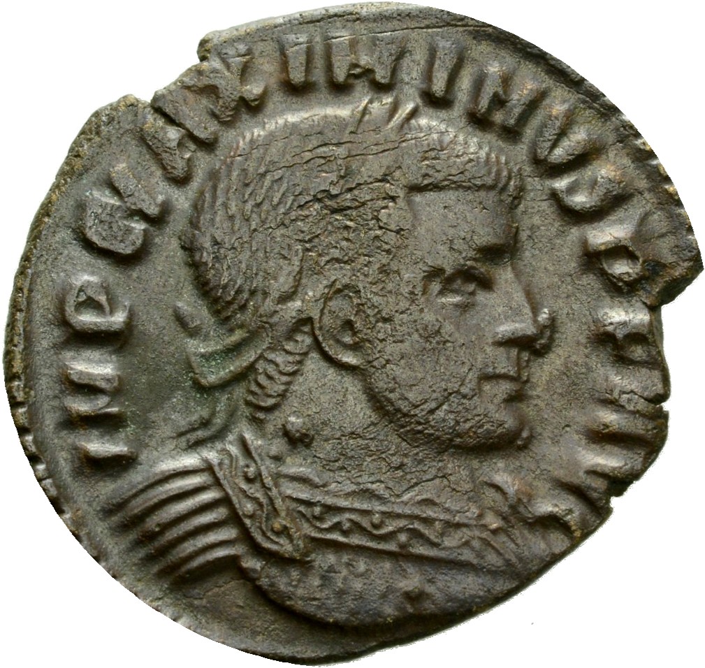 Constantine I obverse — Bust of Constantine I, laureate, cuirassed, right