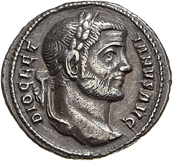 RIC VI Rome 37a Maximian obverse, Head of Diocletian, laureate, right