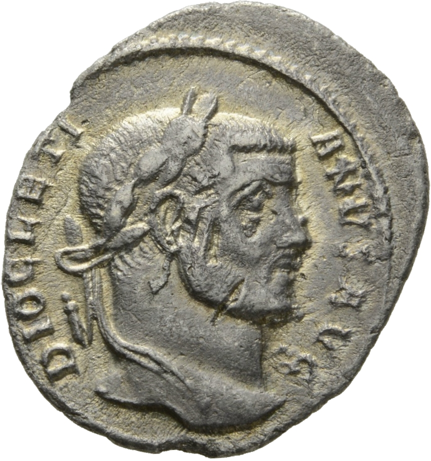 RIC VI Rome 40a Maximian obverse, Head of Diocletian, laureate, right