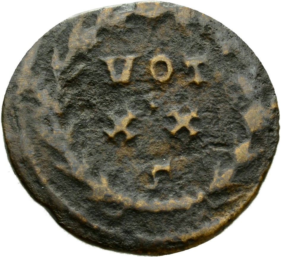 RIC VI Rome 82 Maximian reverse, VOT / XX within a wreath
