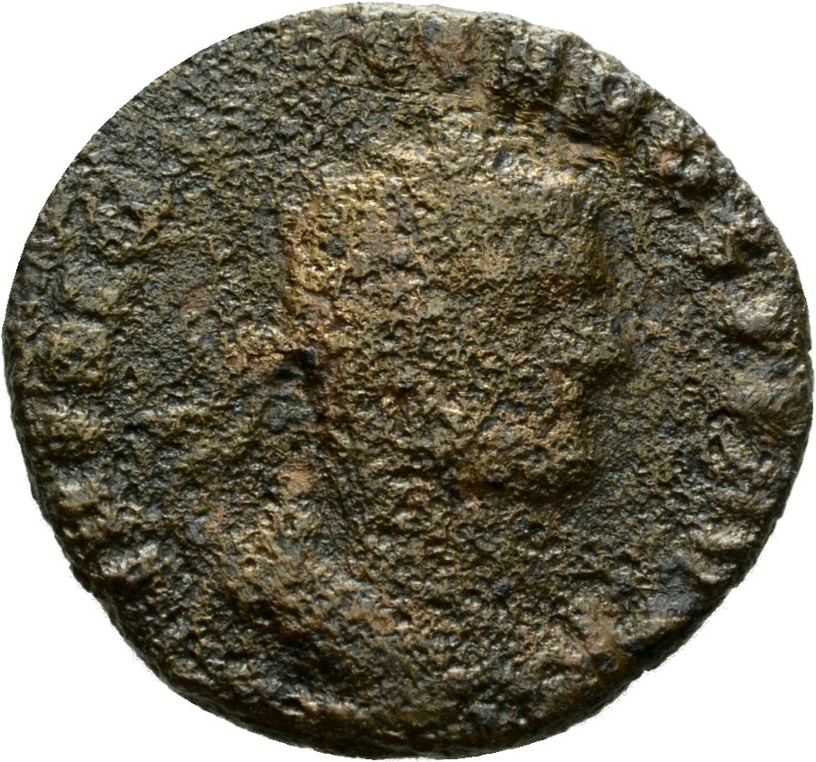 RIC VI Rome 83 Maximian obverse, Bust of Diocletian, radiate, draped, cuirassed, right, seen from behind