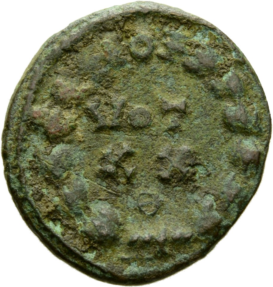 RIC VI Rome 85b Maximian reverse, VOT / XX within a wreath