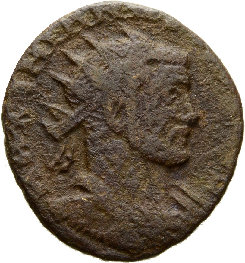 RIC VI Rome 88b Maximian obverse, Bust of Galerius, radiate, draped, with or without cuirassed, right