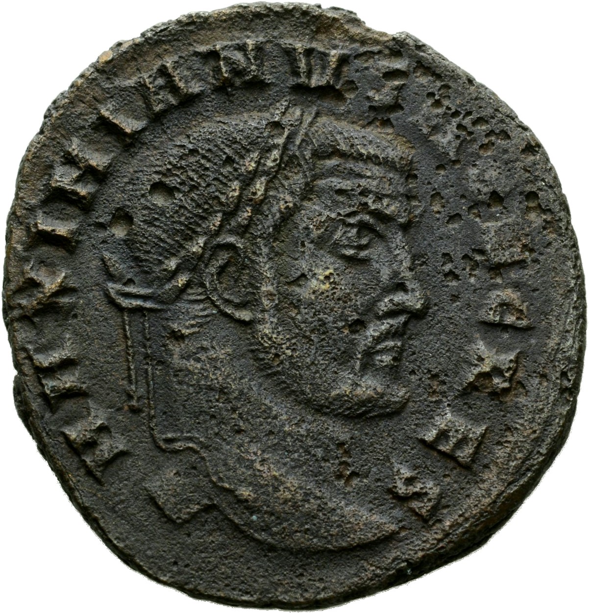 RIC VI Rome 95b Maximian obverse, Head of Galerius, laureate, right
