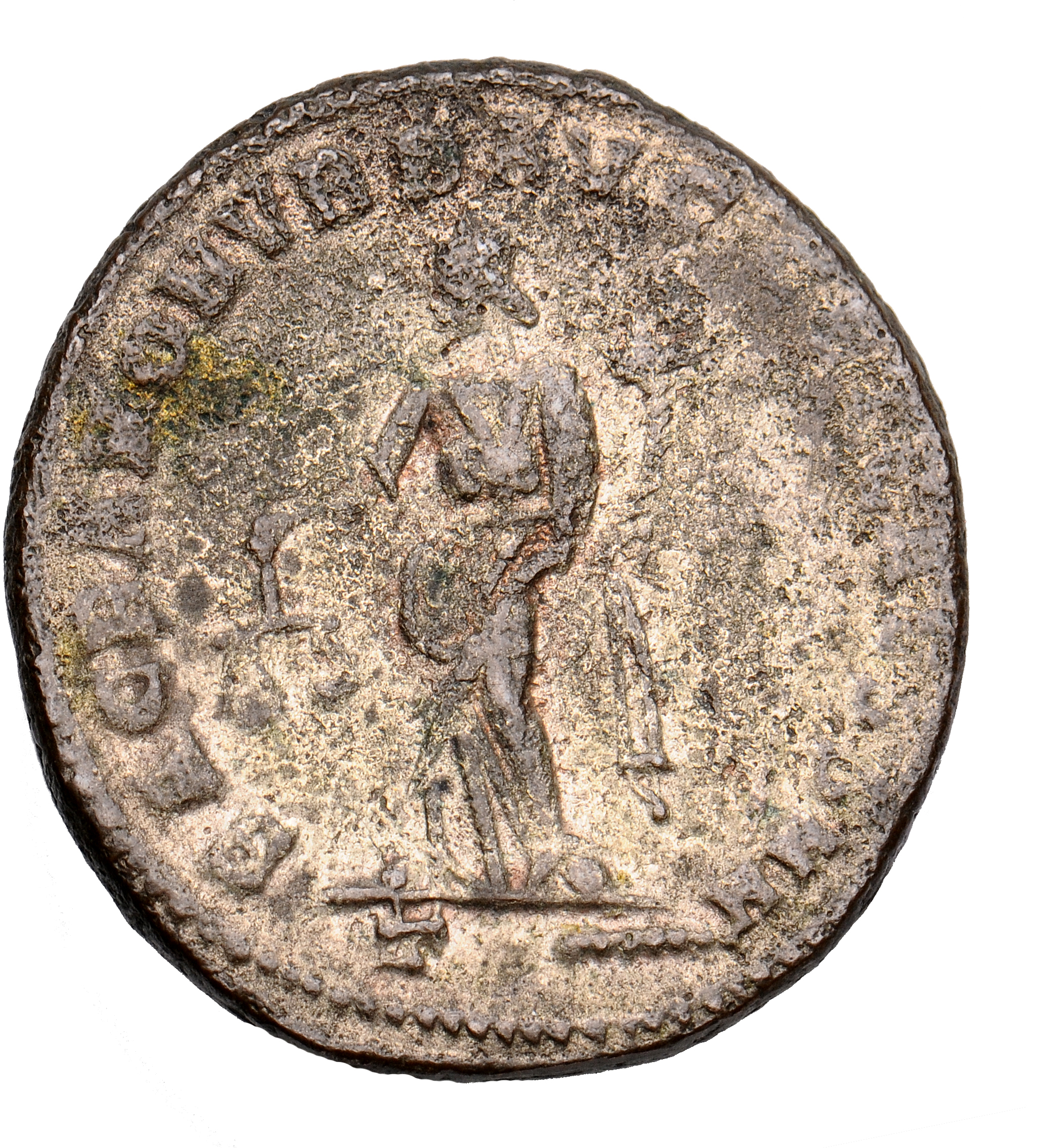 RIC VI Rome 99a Maximian reverse, Moneta, draped, standing left, holding scales in right hand and cornucopiae in left hand