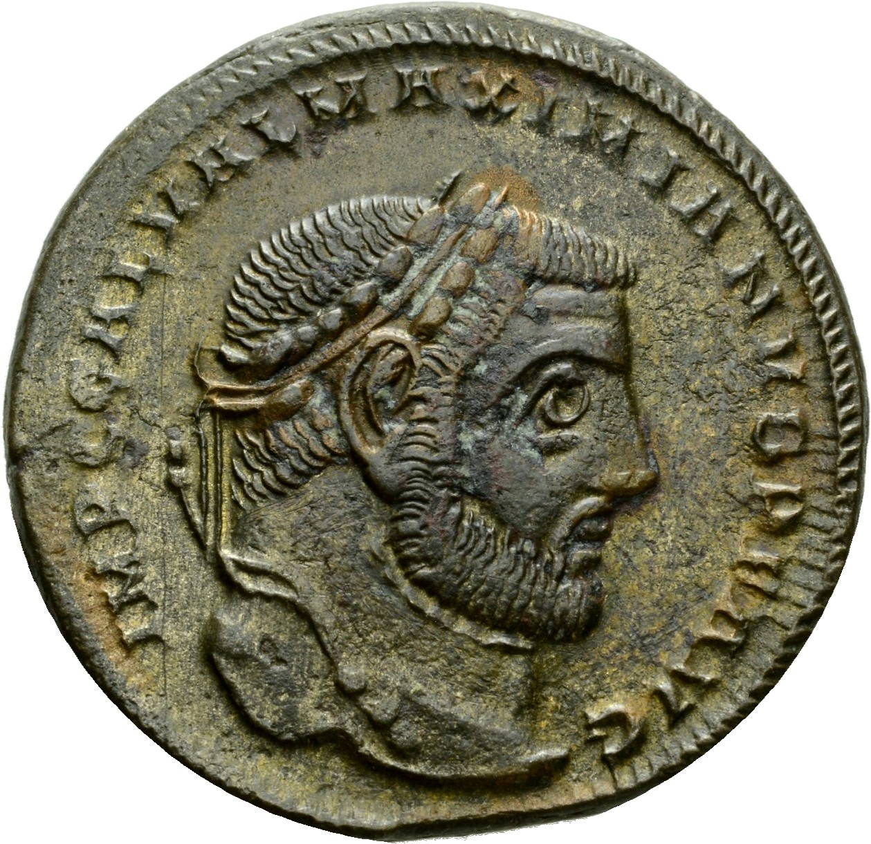 RIC VI Serdica 12b Galerius obverse, Head of Galerius, laureate, right