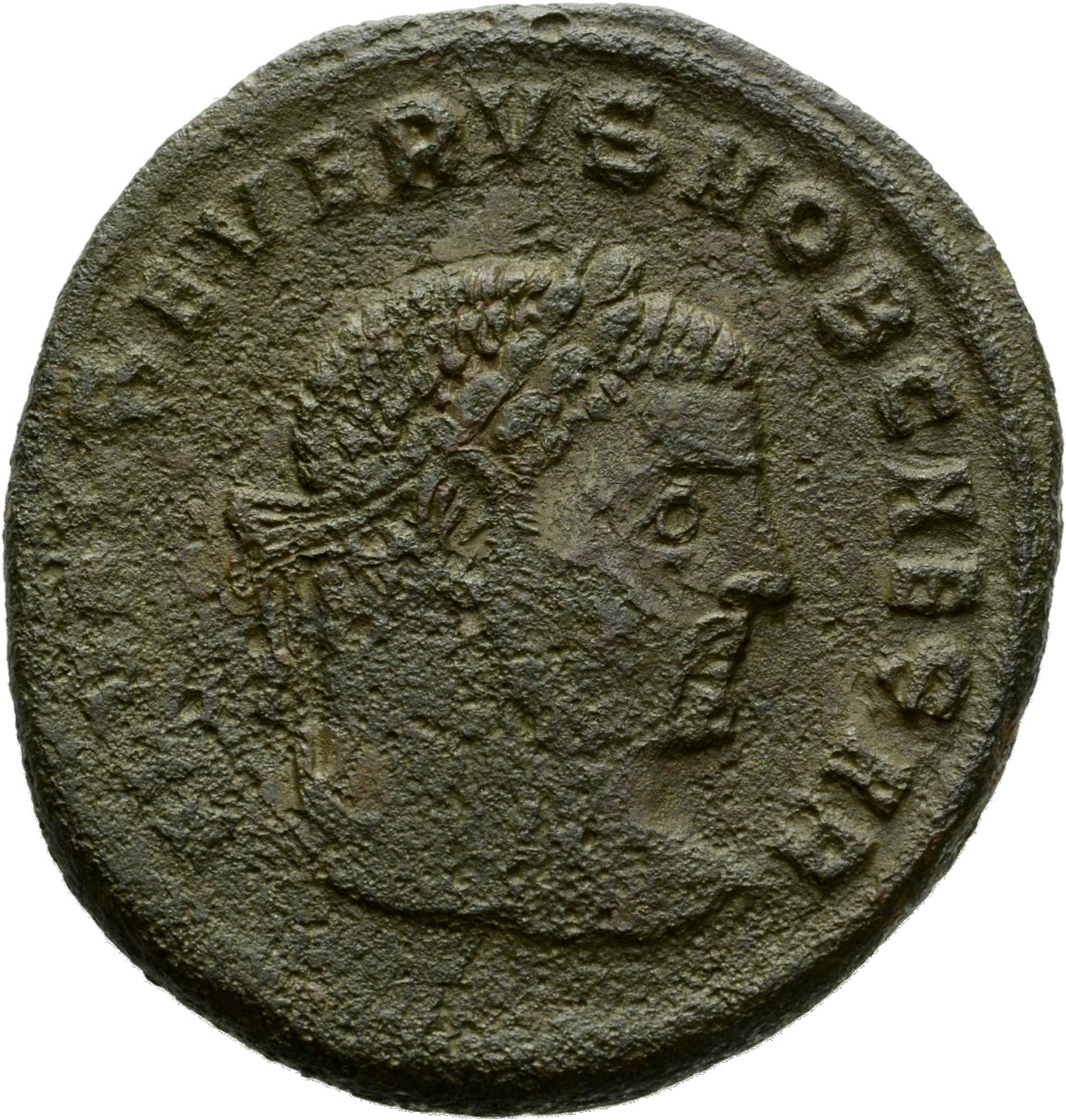 RIC VI Serdica 13a Galerius obverse, Head of Severus II, laureate, right