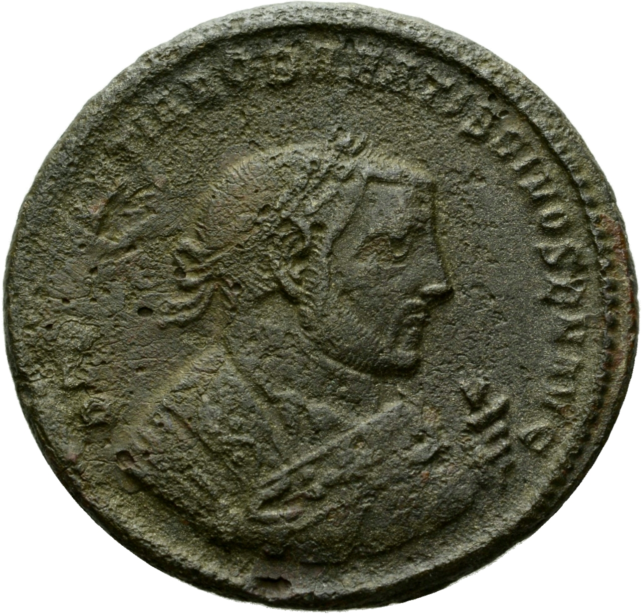 RIC VI Serdica 14a Galerius obverse, Bust of Diocletian, laureate, wearing imperial mantle, right, holding olive branch in...