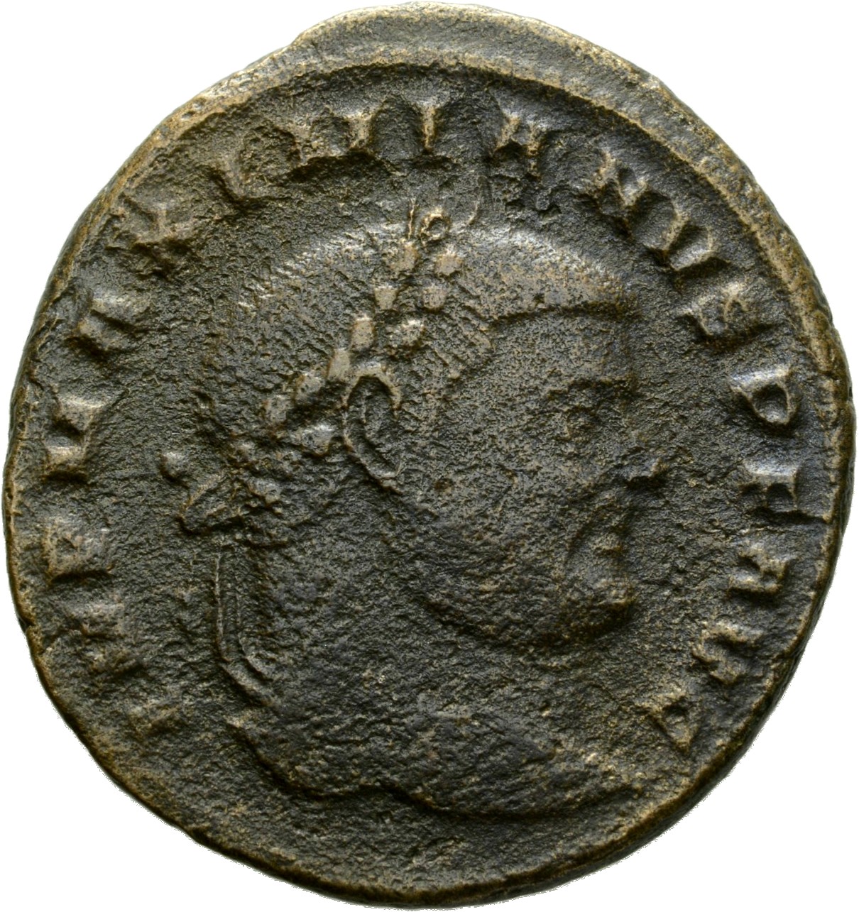 RIC VI Siscia 140b Maximian obverse, Head of Maximian, laureate, right
