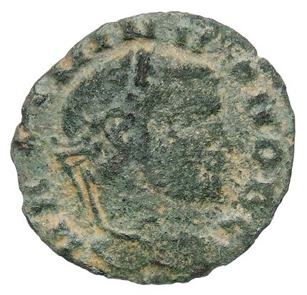 RIC VI Siscia 171b Constantius Chlorus obverse, Head of Maximinus Daia, laureate, right