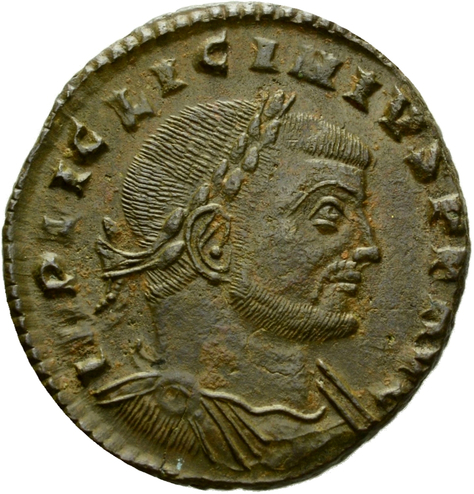 RIC VI Siscia 234a Licinius obverse, Head of Licinius, laureate, right
