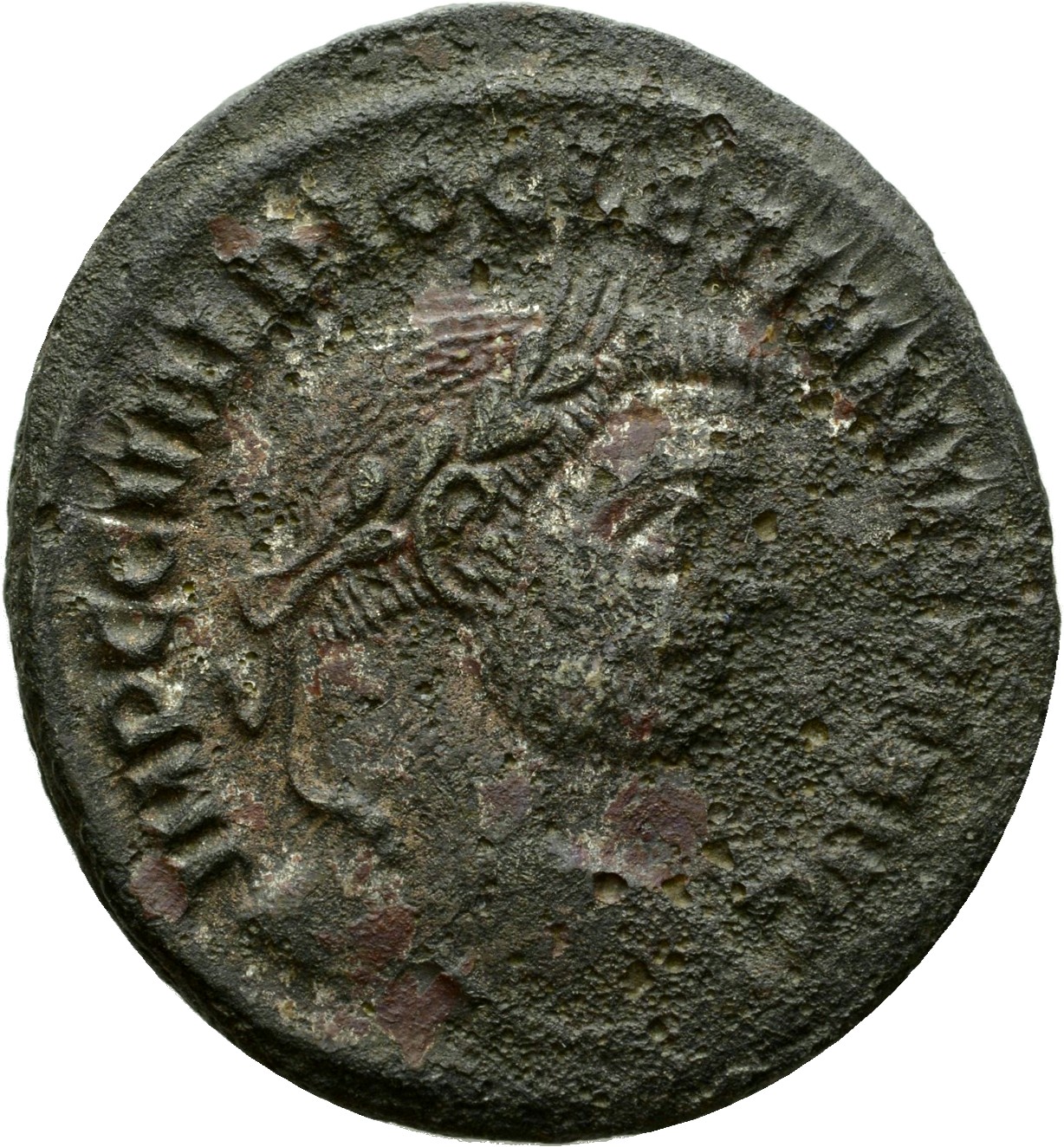 RIC VI Siscia 76a Maximian obverse, Head of Diocletian, laureate, right