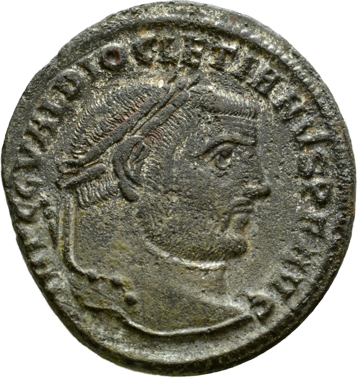 RIC VI Thessalonica 21a Diocletian obverse, Head of Diocletian, laureate, right