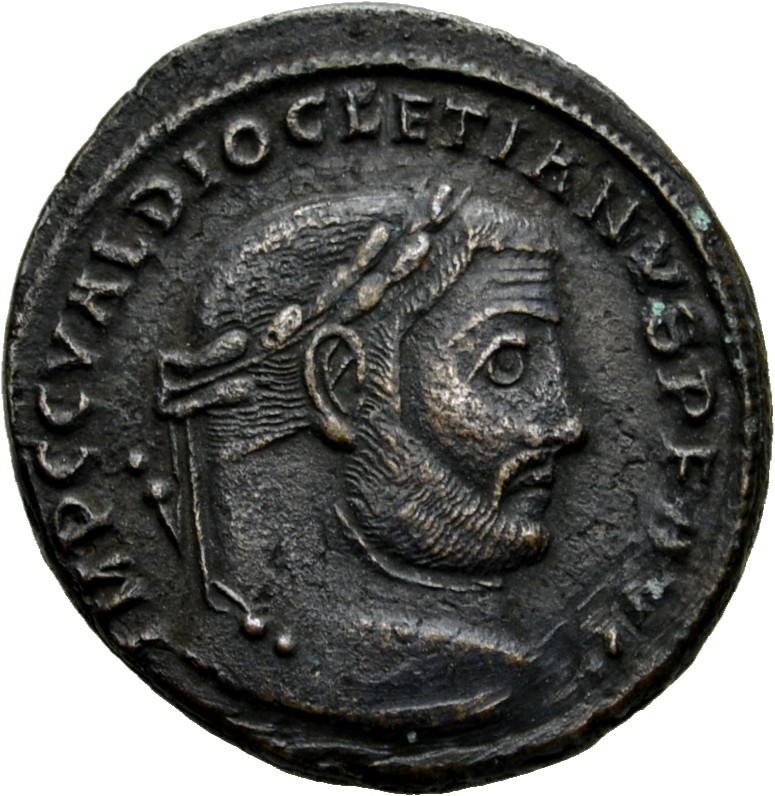 RIC VI Thessalonica 21a Diocletian obverse — Head of Diocletian, laureate, right
