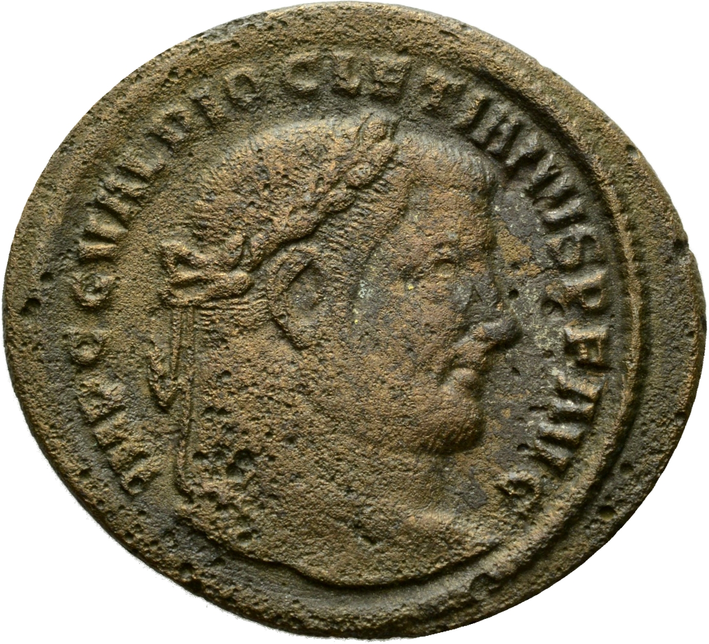 RIC VI Thessalonica 23a Diocletian obverse, Head of Diocletian, laureate, right