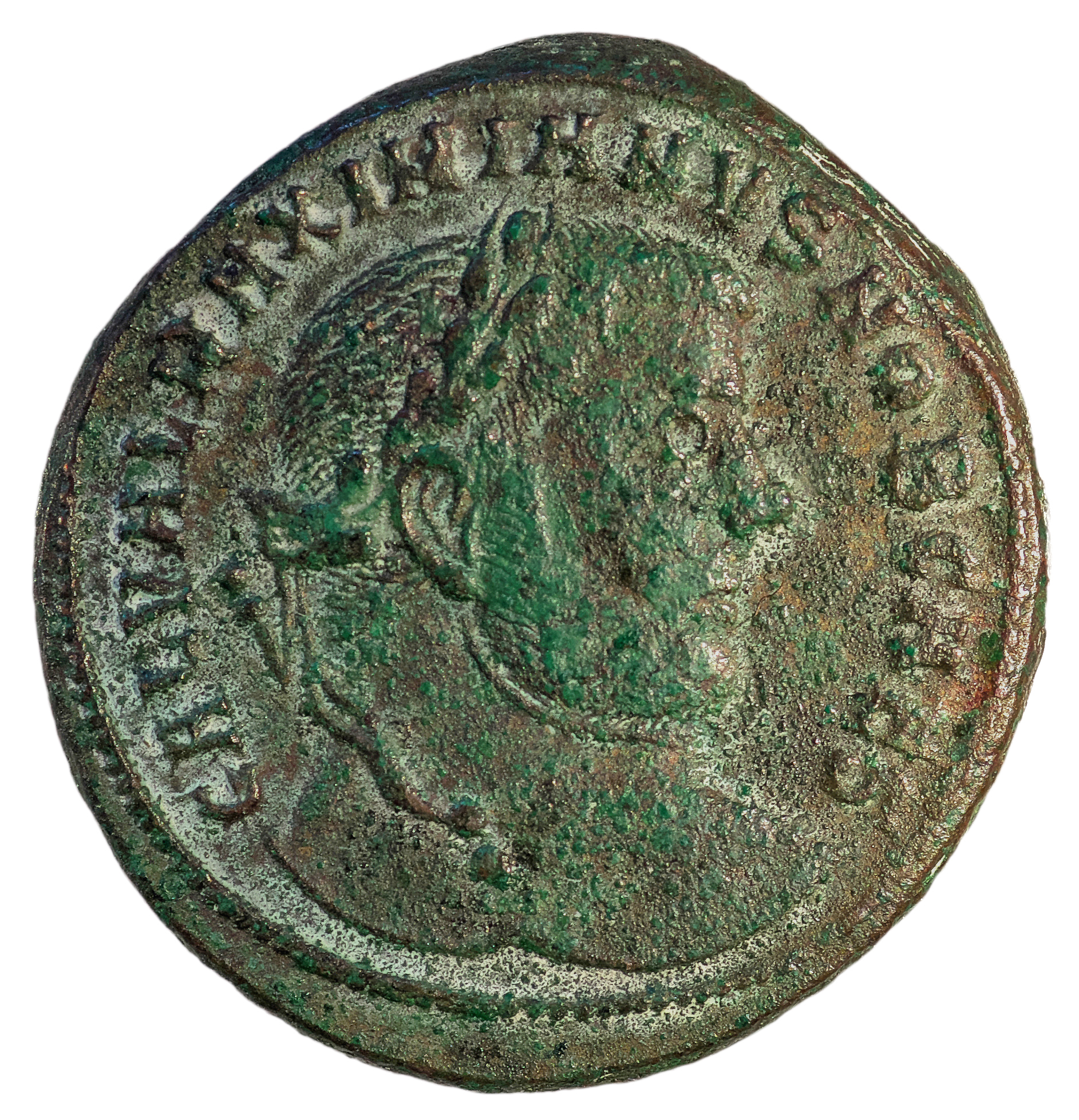 RIC VI Thessalonica 24b Diocletian obverse, Head of Galerius, laureate, right