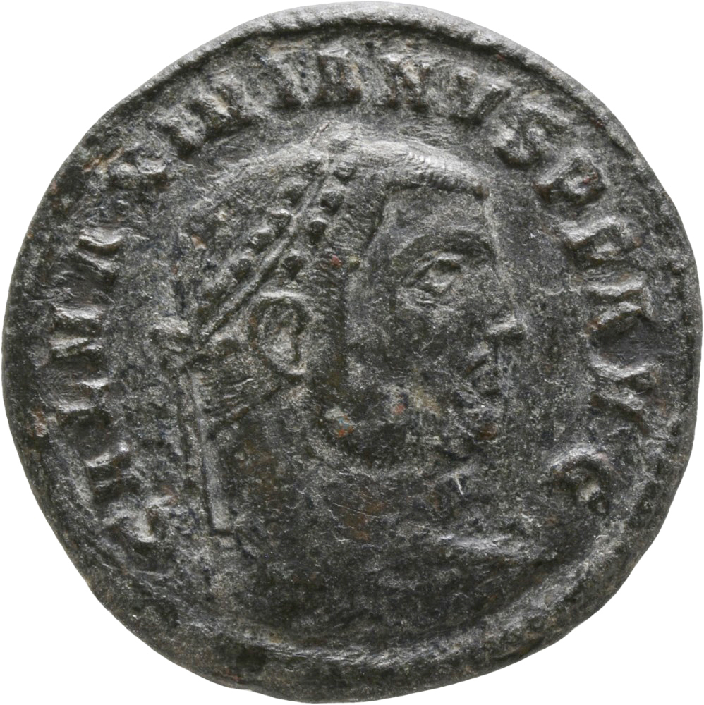 RIC VI Thessalonica 30a Galerius obverse, Head of Galerius, laureate, right