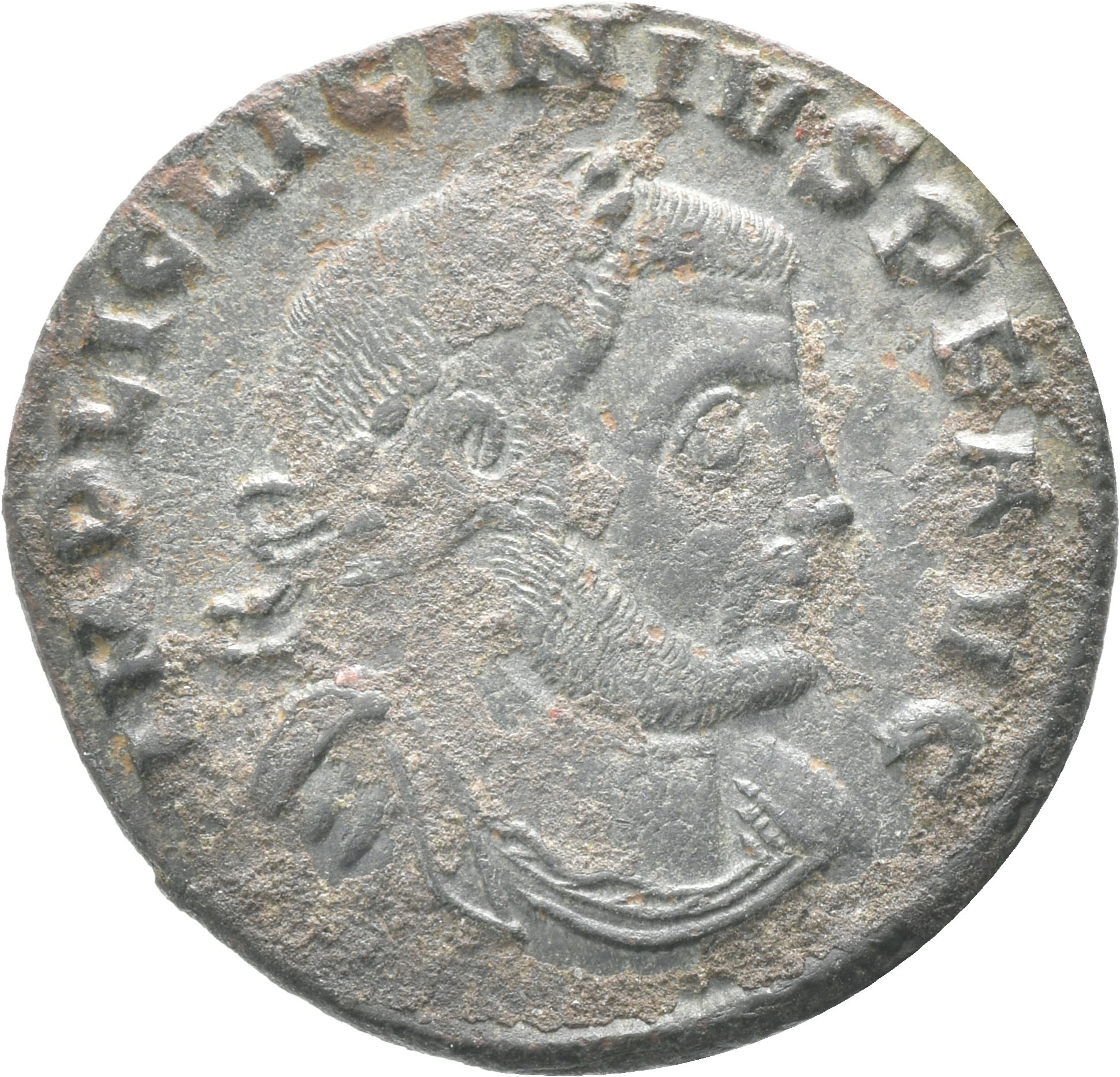 RIC VI Thessalonica 60 Licinius obverse — Bust of Licinius, laureate, draped, cuirassed, right
